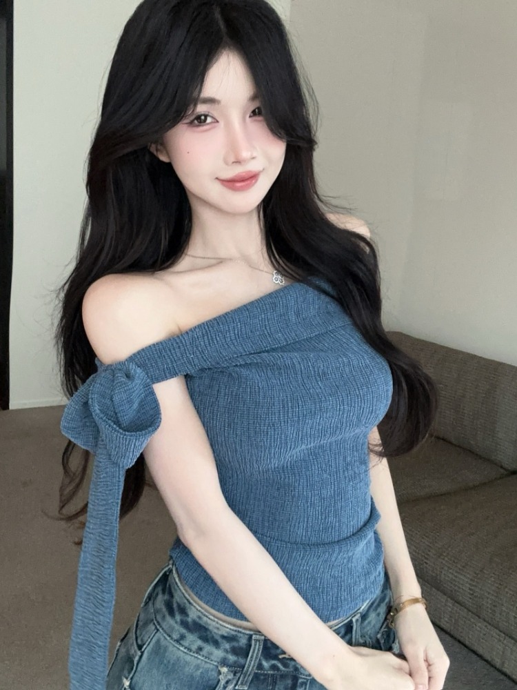 Spicy Girl One-Shoulder Tie Wa - T Shirt Tight Fit recension och pris
