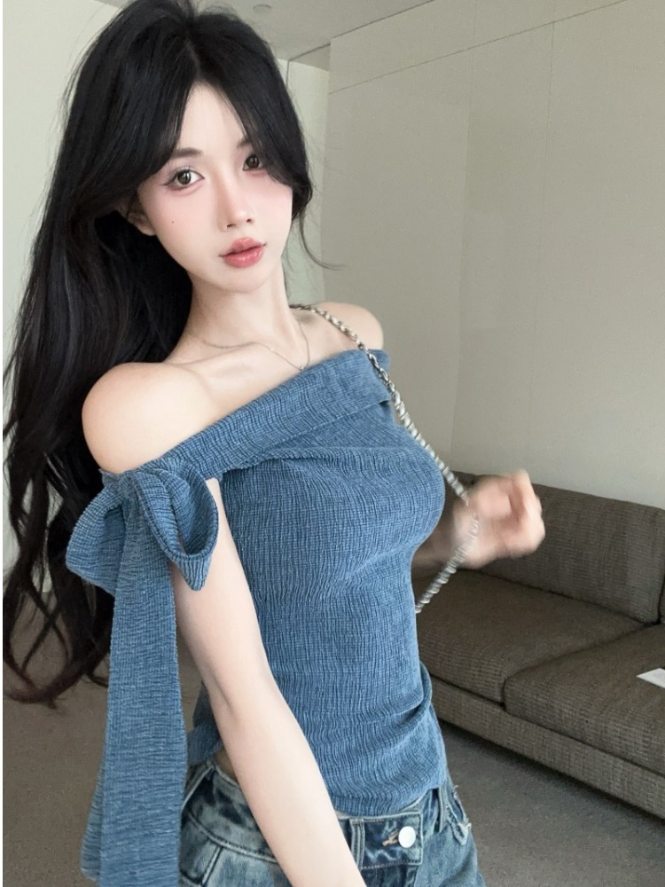 Spicy Girl One-Shoulder Tie Wa - T Shirt Tight Fit recension och pris